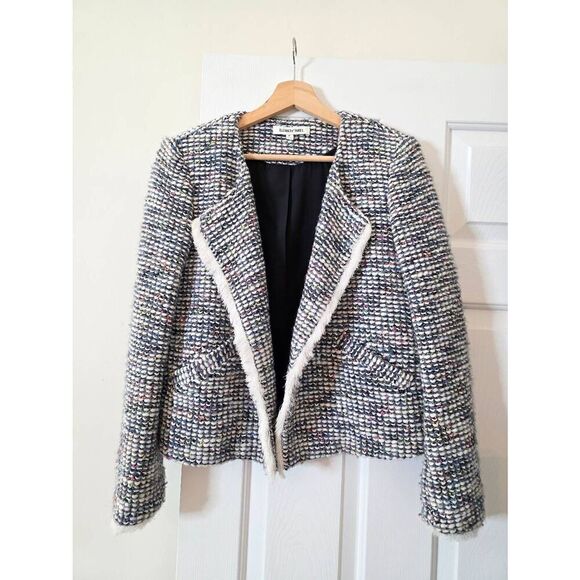 Elizabeth and James Clark Tweed Jacket Wool Blend Open Blazer Women's Size M